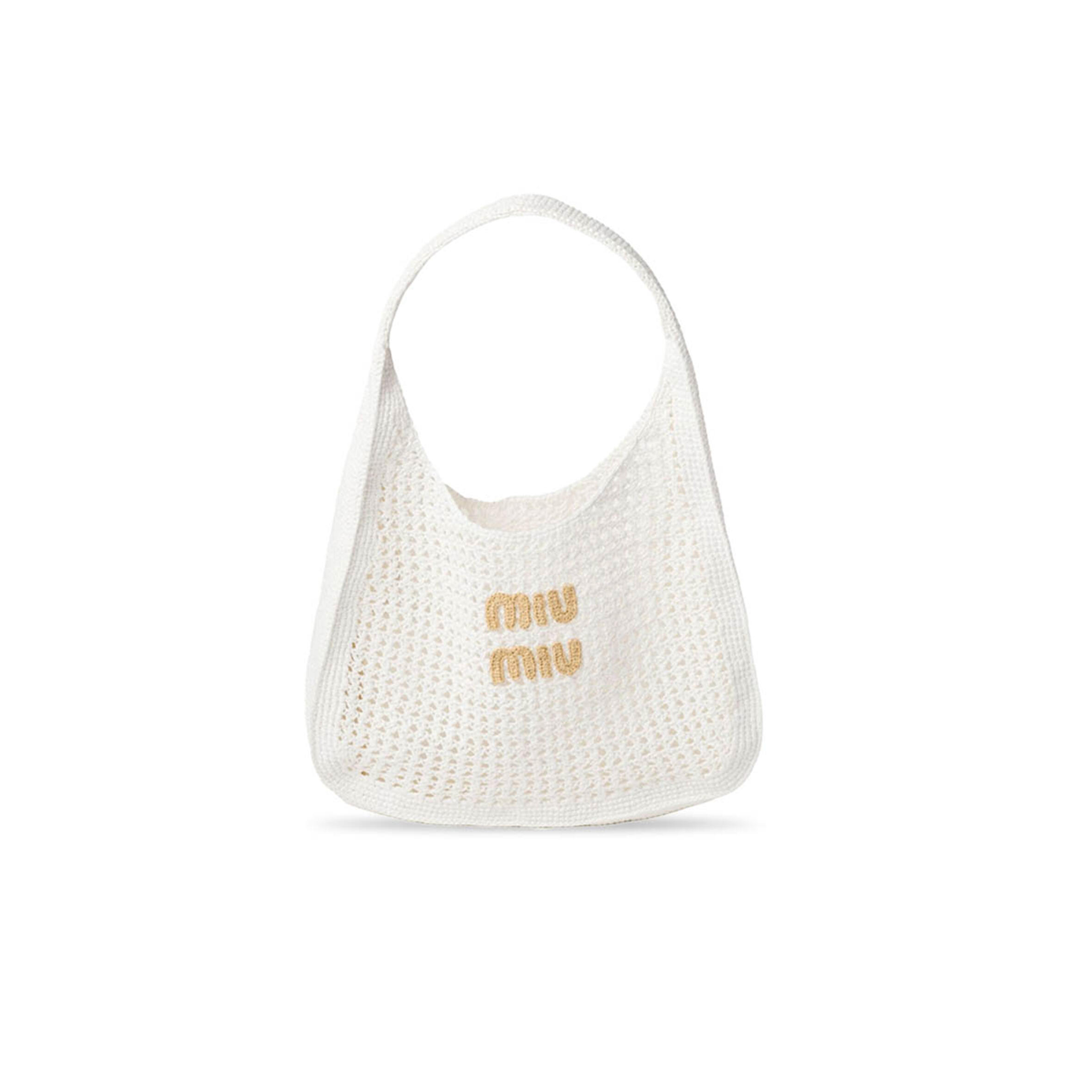 MIU MIU CROCHET-KNIT HANDBAG 5BC116 (44*31.5*8cm)